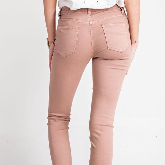 Red bean distressed skinny pants - Picture 4 of 4